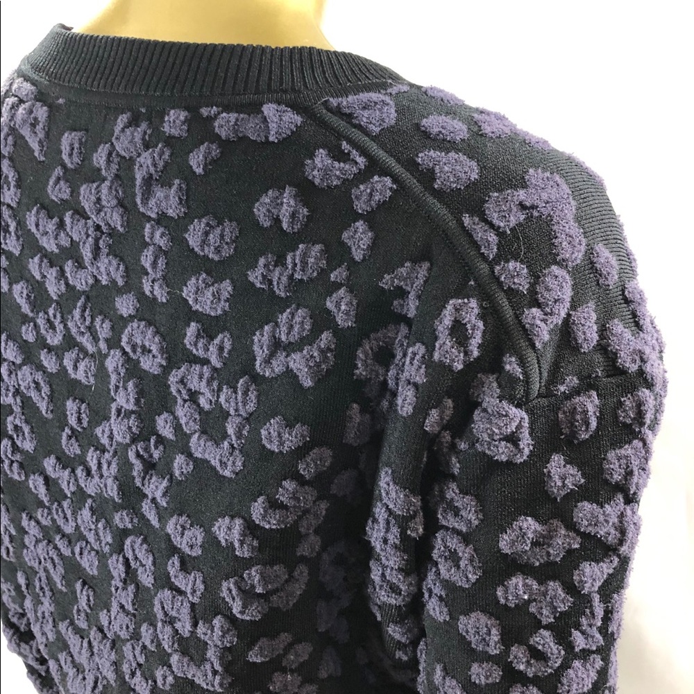 Rebecca Taylor Leopard Print Sweater Large Nylon Blend Chic Pullover - Picture 5 of 7